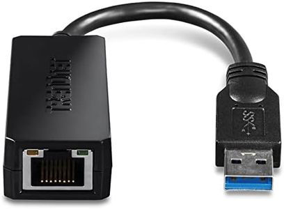 TRENDnet USB 3.0 to Gigabit Ethernet Adapter, Full Duplex 2Gbps Ethernet Speeds, Up to 1Gbps, USB to Gigabit Ethernet Adapter, USB-A, Windows & Mac Compatible, USB Powered, Black, TU3-ETG