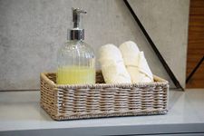 Emoh Decor Premium Wicker Water Hyacinth Seagrass Staorage Basket For Bathroom Dressing Table Cabinets - (Natural) (9L X 5W H)