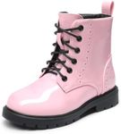 DREAM PAIRS Girls Ankle Boots Boys Kid Combat Shoes,Pink,4 Big Kid