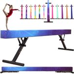 defulion 8 Ft Gymnastic Balance Beam for Kids Children Home Practice, Adjustable Balance Beam 22inch Adjustable Height, High and Low Floor Gym Training Beam