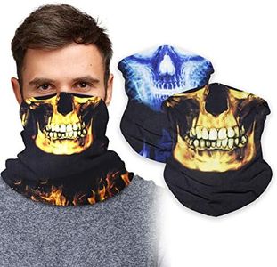 Sojourner Neck Gaiter, Bandana, Buff (2 Pack) - Face Cover for Men, Women, and Teens - Neck Warmer UV Sun Protection Gator (Skull)