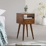 Leymo Furniture Wooden Modern sheesham Wood Finish Modern Bed Side Table (Imperial Teak Polish) Four lags mordan Clasic Bed Side, nightstand. Living for Room, Hall, Size 53x30 cm