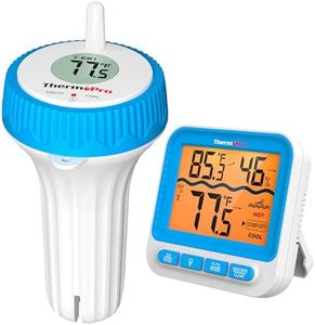 ThermoPro Digital Pool Thermometer Floating Easy Read, Large Size Water Thermometer for Cold Plunge, IPX8 Waterproof Water Temperature Monitor for Hot Tub/Ice Bath/Swimming Pool/SPA/Aquarium/Pond