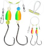 Dovesun Pompano Rigs for Surf Fishing Pompano Rig with Two Pompano Floats Surf Fishing Rigs Saltwater Shape A-Bullet-2/0 Circle Hook*4PCS