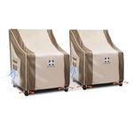 HAMLER Patio Chair Covers 2 Pack, Outdoor Chair Covers Waterproof Fits up to 29W x 30D x 36H inches, Heavy Duty Lawn Furniture Covers, Lounge Deep Seat Cover for Patio Furniture