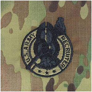 Sew-on Multicam OCP Black Recruiter Badge Patch