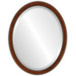 OVALCREST - Oval Beveled Wall Mirror for Home Decor - Toronto Style - Vintage Cherry - 22x26 Outside Dimensions