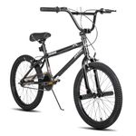 JOYSTAR Gemsbok 20 Inch Kids Bike Freestyle BMX Style for 7-12 Girls and Boys Bikes 20 in Wheels Children BMX Kids' Bicycles Dual Hand Brakes Steel Frame Black