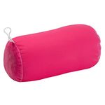 Wolf Essentials Microbead Bolster Tube Travel Pillow, Compact, Perfect for Plane or Car, Pink