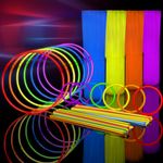 Vicloon 100 Glow Stick, Glow Party Supplies with Connectors to Make Glow Necklaces, Neon Bracelets, Mixed Color Light Sticks, Suitable for Dance, Wedding Favors or Party Fillers