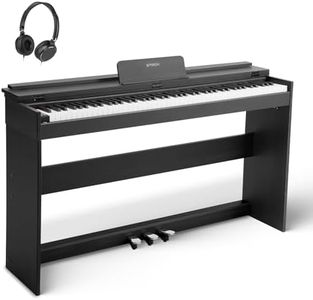 STRICH 88 Keys Digital Piano, Hammer-Action Fully Weighted Keyboard, Cover Designed Electric Piano Keyboard with Furniture Stand, Headphones, Three Pedal, Classic Black, SDP-350W