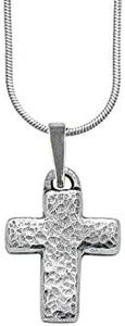 DANFORTH - Artisan Cross Snake Chain Necklace - 18 Inch - Handcrafted - Pewter Pendant - Made in USA