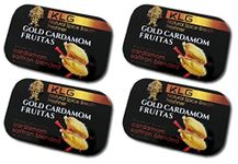 KLG Mint and Gum Replacement, Vegan, Kosher, Gluten-Free, 24k Halal Edible Gold, Environmentally Friendly Spice Gold Cardamom Fruitas Natural Spice Breath Freshener with Cardamom and Saffron -4 Packs