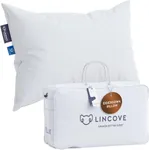 Lincove Eiderdown Pillow – 100% Pure Eiderdown, Ultra-Luxury Goose Down Pillow, Hypoallergenic, Handcrafted in Canada, 500 Thread Count Cotton Shell (Queen)