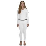 INNERSY Girls' Thermal Underwear Set Base Layer Legging Pants Set Kids Lightweight Long Johns(Medium, A White)