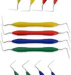 MUSAMED Set of 4 Dental Heat Carrier Plugger Double-Sided No 1/1 Yellow, 1/2 Red, 2/3 Blue, 2/4 Green, (Medical-Grade Stainless Steel) Endodontics Dental Instruments Spreaders & Pluggers Pack