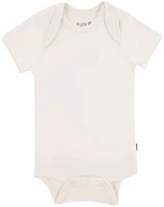 KYTE BABY Short Sleeve Unisex Baby Bodysuits, Rayon Made From Bamboo Material (3-6 Months, Oat)