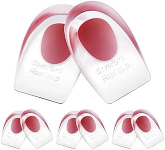 Gel Silicone Heel Cups/Pads, 3 Pairs - Red, Kids Size (Men 3.5-4, Women 5.5-6)