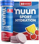 Nuun Sport Electrolyte Tablets - Dissolvable in Water, Fruit Punch, 5 Essential Electrolytes for Hydration, 1g Sugar Drink Mix, Vegan, Non-GMO, 8 Pack (80 Total Servings)