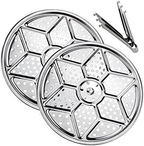 11-Inch Round Stainless Steel Steamer Rack, Pressure Cooker Canner Rack, Insert Stock Pot, Steaming Tray Stand, Cooking Toast Bread Salad, Easy to clean(2 Pack)