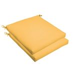 Trupedic x Sunbrella - Indoor Outdoor Chair Cushions, Set of 2 | Perfect for Office, Dining, Kitchen, Patio, Porch or Deck | Measurements: 20 in x 20 in x 2.5 in | Sunflower Yellow