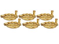 Indian Art Villa Pure Brass 8 Pieces Maharaja Dinner Set/Thali Set of 1 Big Plate, 1 Glass, 1 Spoon, 1 Small Plate & 4 BowlsColor- Gold, Dinnerware, Tableware Or Crockery, Set of 6