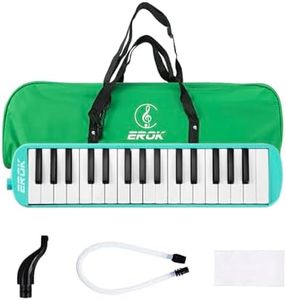 EROK 32 Keys Melodica Keyboard Instrument - Portable with Carrying Bag, Ideal for Beginners & Adults Gift (Green)