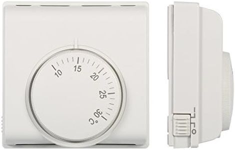 Termostato de ambiente Controlador de temperatura mecánico de ambiente Interruptor de termostato con 2 tornillos para aire acondicionado central Nuevo, 220 V, blanco. (0.276 * 0.276 * 0.125 pulgadas)