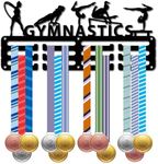 CREATCABIN Rhythmic Gymnastics Medal Holder Display Medal Hangers Rack Sports Metal Hanging Awards Iron Small Mount Decor Awards for Women Wall Home Badge Race Gymnastics Medalist Black 11.4x5.1Inch