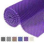 Shelf Liner Drawer Liner Non-Slip Mat Shelves Liners 12" X6.5’ Grid Pattern PVC Non-Adhesive Grip Liner Anti-Slip Mat for Kitchen Cabinets Wire Shelving Pantry Dresser Refrigerator (Purple)