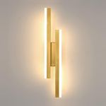 Comely Modern LED Wall Lights Indoor, 16W Gold Creative Long Wall Lamp, Adjustable Temperature 3000K-6500K Wall Sconce Lights for Living Room Hallway Bedroom Corridor