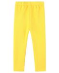 Dybker Girl Legging Cotton Kids Stretchy Pants Plain Tights Trouser Dance Full Length, Thick, Yellow, 150