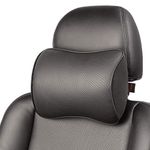 Memory Foam Car Neck Pillow Soft Leather Headrest for Driving Home Office Black (1PC)