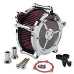 Motorcycle Air Cleaner Intake Filter System CNC Aluminum Chrome for Dyna FXR 93-2017 Touring Road King Electra Glide Street Glide 93-2007 Softail 1993-2015