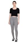 ZAYANQA Slim Fit Solid Stretchable Cotton Grey Leggings for Women Ankle Length with Ultrasoft Wide Elastic Waistband |Comfortable Ankle Length Leggings |Fashionwear|Size_M|