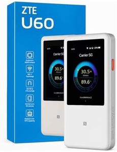 ZTE U60 5G Mobile WiFi Hotspot, Portable MiFi Router with SIM Slot, Unlocked 5G Internet, WiFi 7, Touchscreen, Long Battery Life, Travel & Caravan Wi-Fi, Connect up to 64 Devices