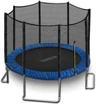 SereneLife 12FT Trampoline Outdoor – Heavy-Duty Backyard Trampoline for Kids and Adults with Wide Jumping Surface, Stable L-Shaped Legs, Safety Net, ASTM Approved, Supports 264 lbs., 144 x 106 IN