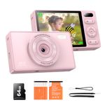 64GB Digital Camera for Kids: 48MP Anti-Shake Camera Photography Vlogging Camera for YouTube 16X Digital Zoom Photo Filtration Continuous Shooting Self-Timer Autofocus Compact Camera