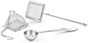 Tea Infuser (Set of 2 Pyramid & Square) with Tea Scoop | Ultra Fine Tea Strainer for Loose Leaf Tea | Stainless Steel Tea Steeper for a Superior Brewing Experience