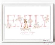 Peter Rabbit Flopsy Personalised Nursery Print - Girls Pink