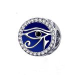 YQSLIN Evil Eye Hamsa Charms for Pandora Bracelet Blue Sparkling Crystal Lucky Charm Good Luck Jewelry for Women