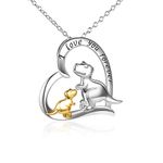 Dinosaur Necklace Sterling Silver Love Heart Engraved I Love You Forever Dinosaur Pendant Necklaces Jewelry Gifts For Women Girls Mother Daughter, Sterling Silver, polished