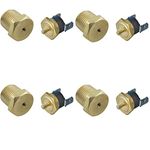 American Volt Electric Fan Thermostat Switch Temp Sending Unit NPT Thread Brass Thermo Probe 4-Pack (1/4" NPT, 190'F On - 175'F Off)