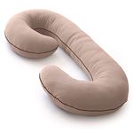 PharMeDoc The CeeCee Pillow Pregnancy Pillows C-Shape Full Body Pillow and Maternity Support (Mocha Jersey Cover)- Support for Back, Hips, Legs, Belly a Must Have for Pregnant Women…