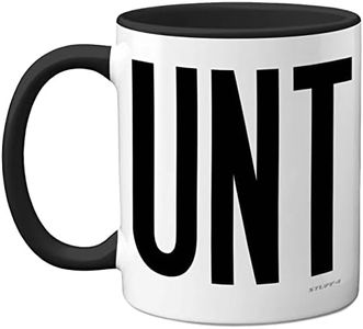 Funny Mugs for Men Women - C UNT Mug - Fun Sarcastic Slogan Gifts for Work Colleagues, C*nt Crude Rude Novelty Joke Gag Humour Birthday Present for Friends, 11oz Black Ceramic Dishwasher Safe Mugs