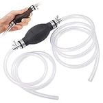 Fentar Fuel Syphon Pump, 2m Siphon Pump Kit for Fuel Petrol Transfer, Portable High Flow Water Pump Hand Siphon Hose, 2 Pvc (1.2m+0.8m) Hand Siphoning kit for Car Petrol Jerry Can Transfer