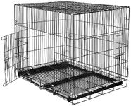 Amazon Basics Foldable Metal Wire Dog Cage/Crate/Carrier with Tray, Single Door, Black, 42 Inch