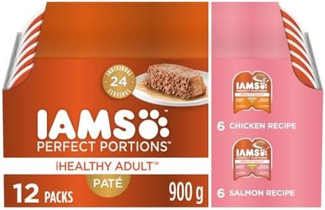 IAMS Perfect Portions Healthy Wet Cat Food Adult Grain Free Paté - Chicken and Salmon, 12CT Multipack, 75g Tray