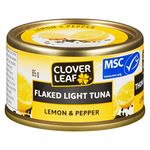 Clover Leaf Flaked Light Tuna Lemon & Pepper - 85g, 24 Count - Canned Tuna - Flavoured Tuna - Skipjack Tuna - Very High In Protein - 18g Of Protein Per 85g Serving – Low In Saturated Fat