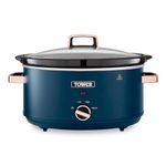 Tower T16043MNB Cavaletto 6.5 Litre Slow Cooker with 3 Heat Settings, Removable Dishwasher Safe Pot, Cool Touch Handles, Up to 8 Portions, Midnight Blue and Rose Gold